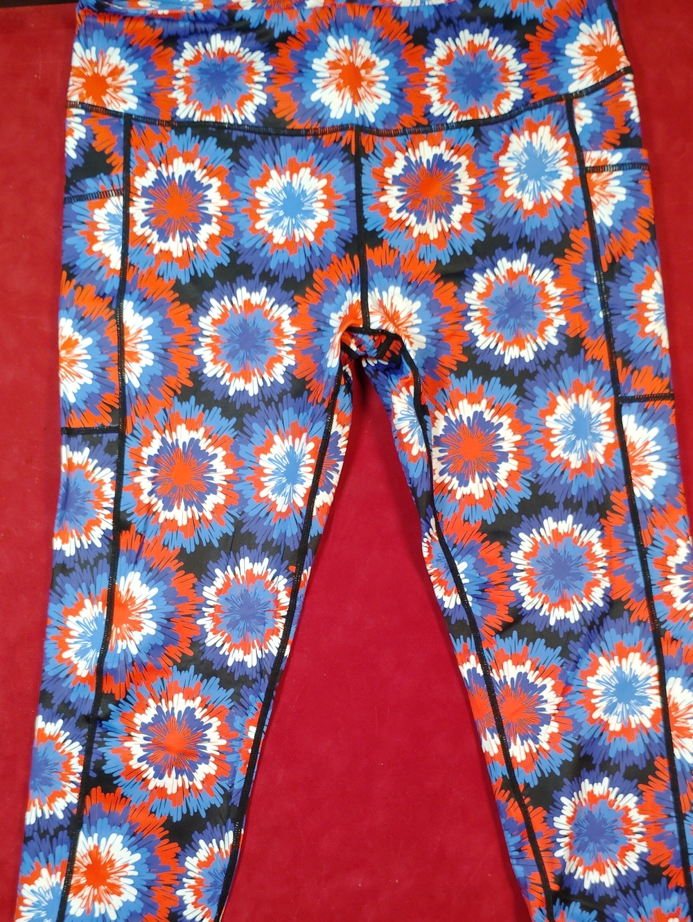 Constantly Varied Gear Kids Floral Burst Leggings - Red, Blue & White